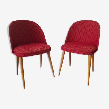 Pair of compass foot cocktail chairs