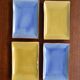 4 rectangular enameled ceramic cups