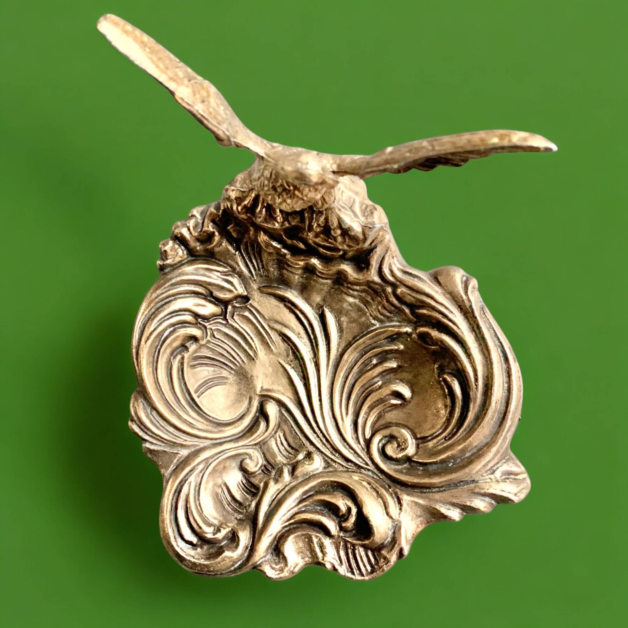 Antique decorative brass ashtray or pocket emptier - Made in Italy - Registered Design