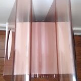 Smoked plexiglass magazine holder, Roche Bobois