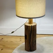 Brutalist wooden lamp