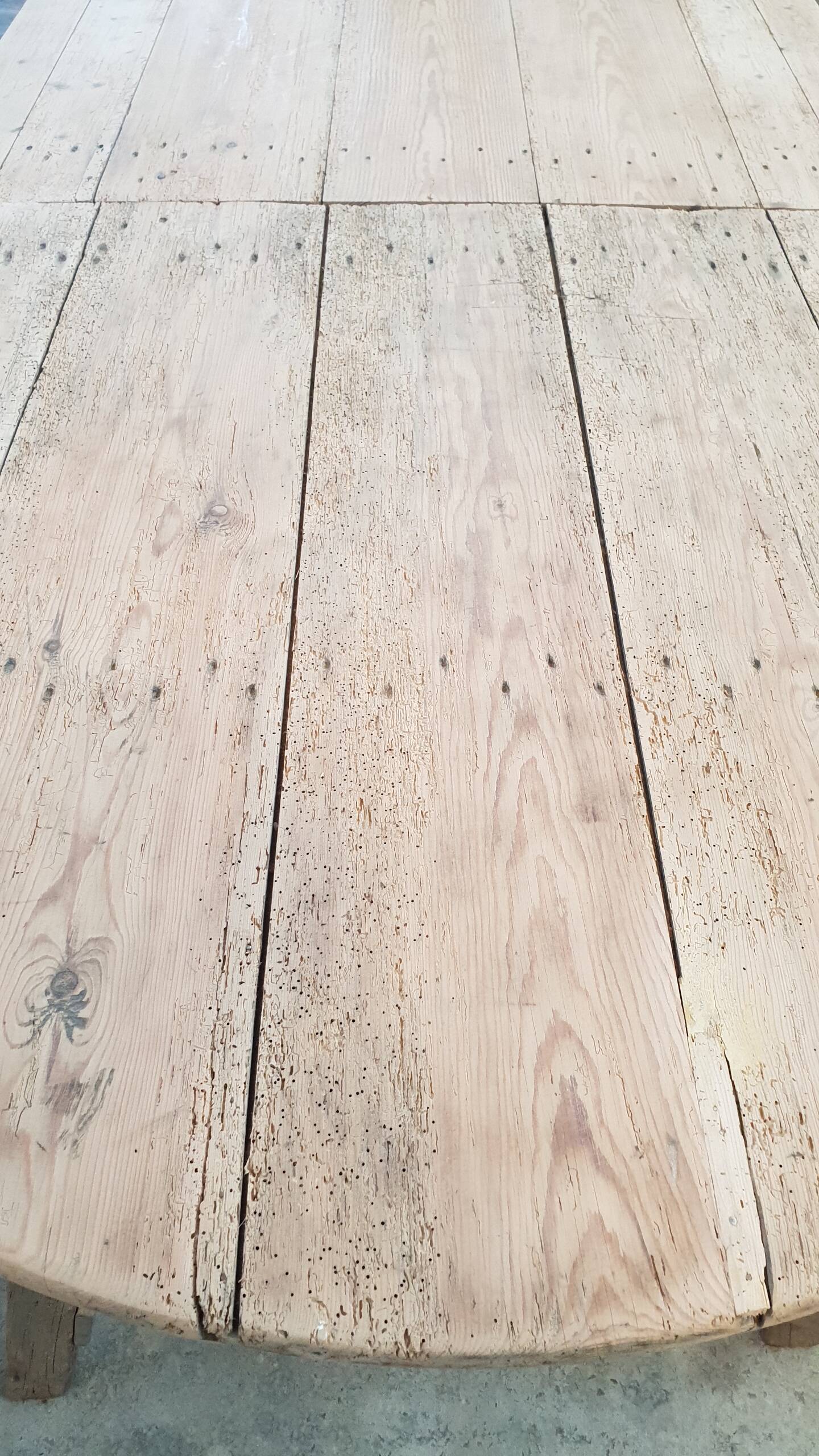 Old table on trestles