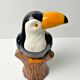 Toucan en céramique, déco exotique vintage, rare
