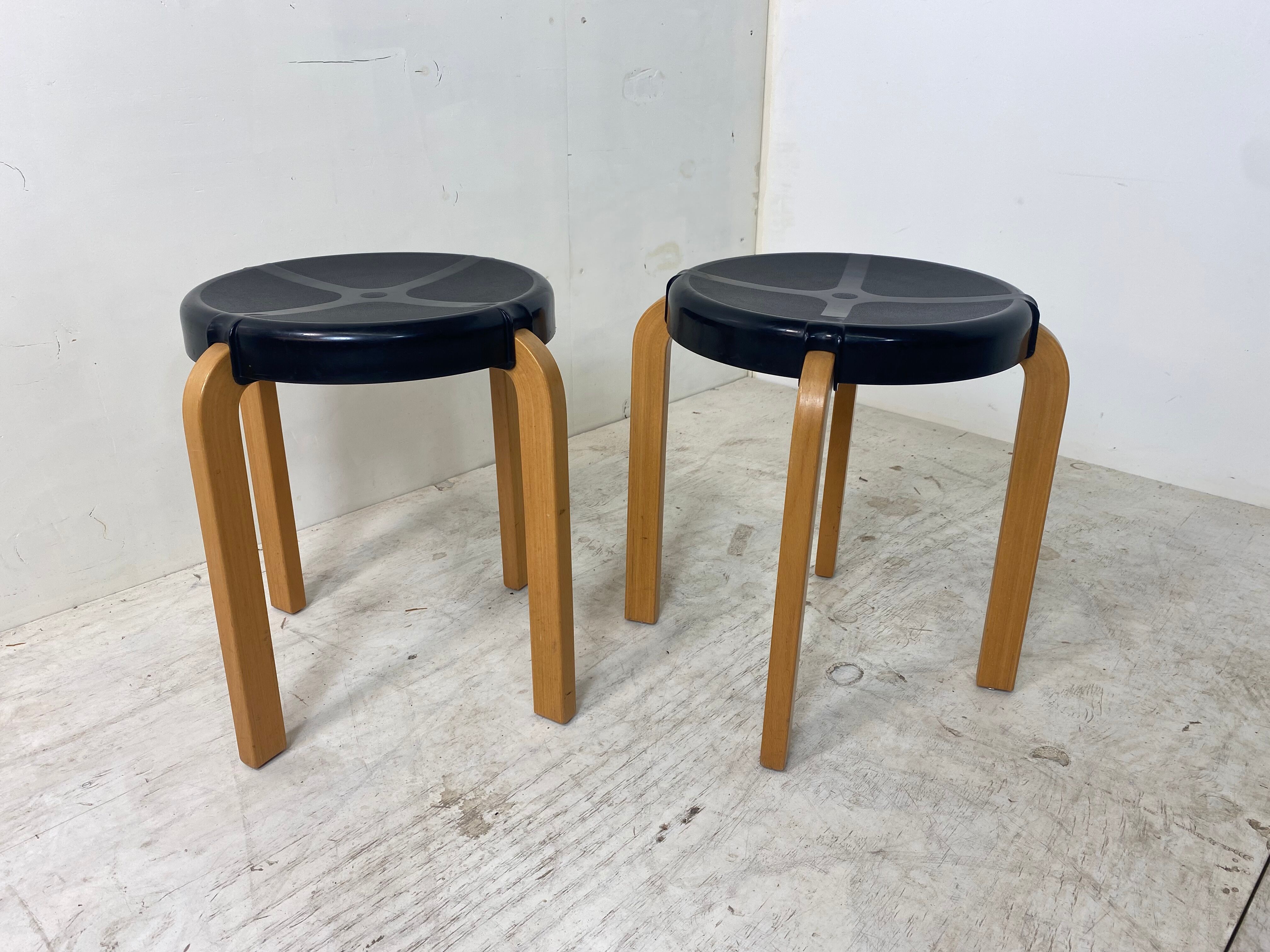 Tabourets vintage de style scandinave de Kembo, années 1970, Ensemble de 2