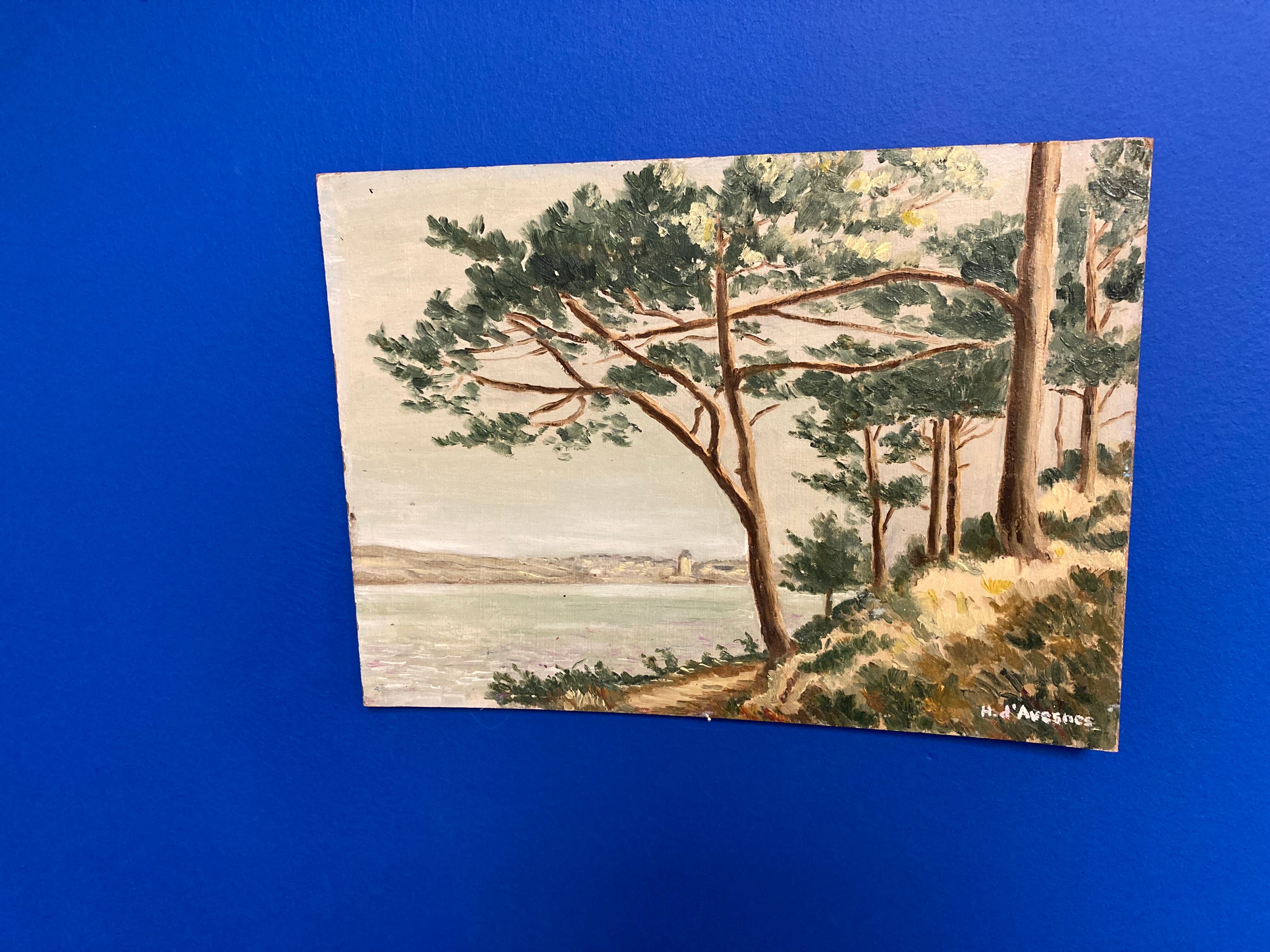 Oil on vintage cardboard
