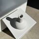 Handmade soliflore drop vase in terracotta painted white h:20 d:15