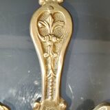 Bourgeoir à main/Rat de cave, Phénix/Paon, en laiton. Style Art Nouveau