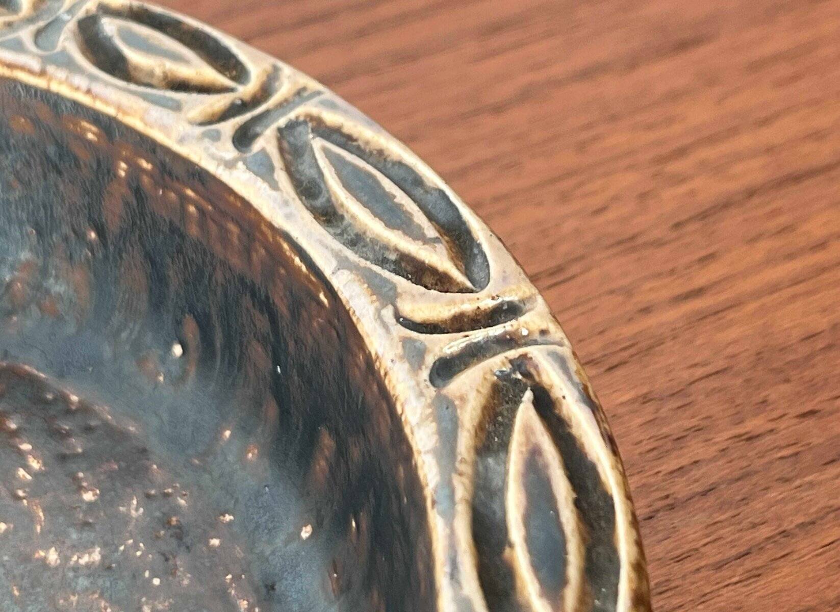 Danish pottery bowl in mid-century Lovemose style, 1960s.