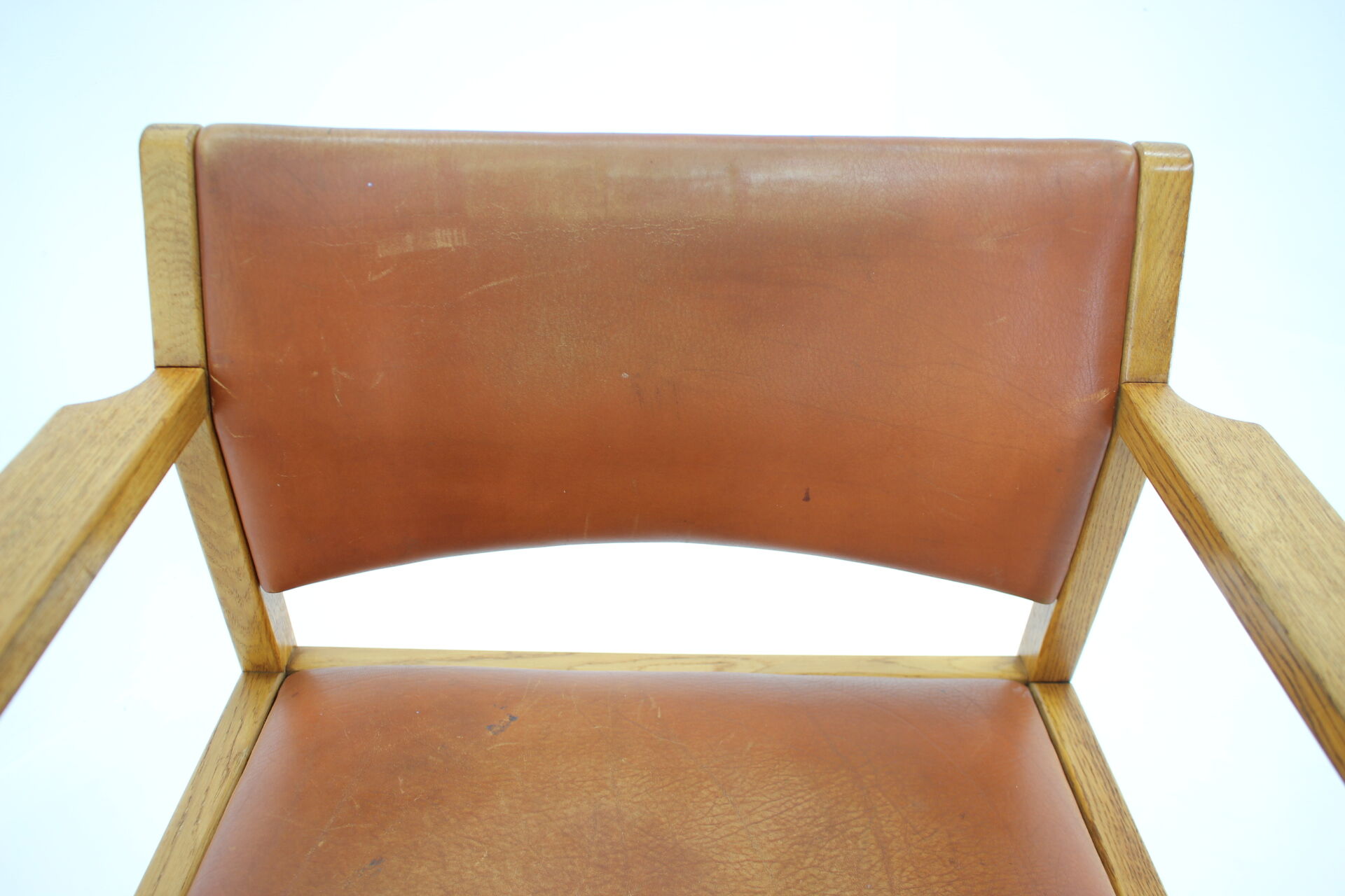 1960s Borge Mogensen Oak and Leather Desk Chair, Denmark