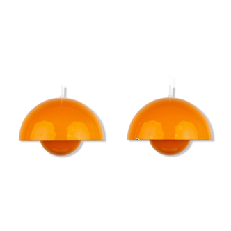 Pair of Danish vintage pendant lamps Flowerpot by Verner Panton, Louis Poulsen, 1968