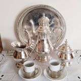 Antique Silver Plated Coffee Set and Cups