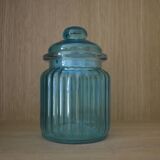Turquoise glass jar