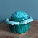 Cabbage mustard pot in slip