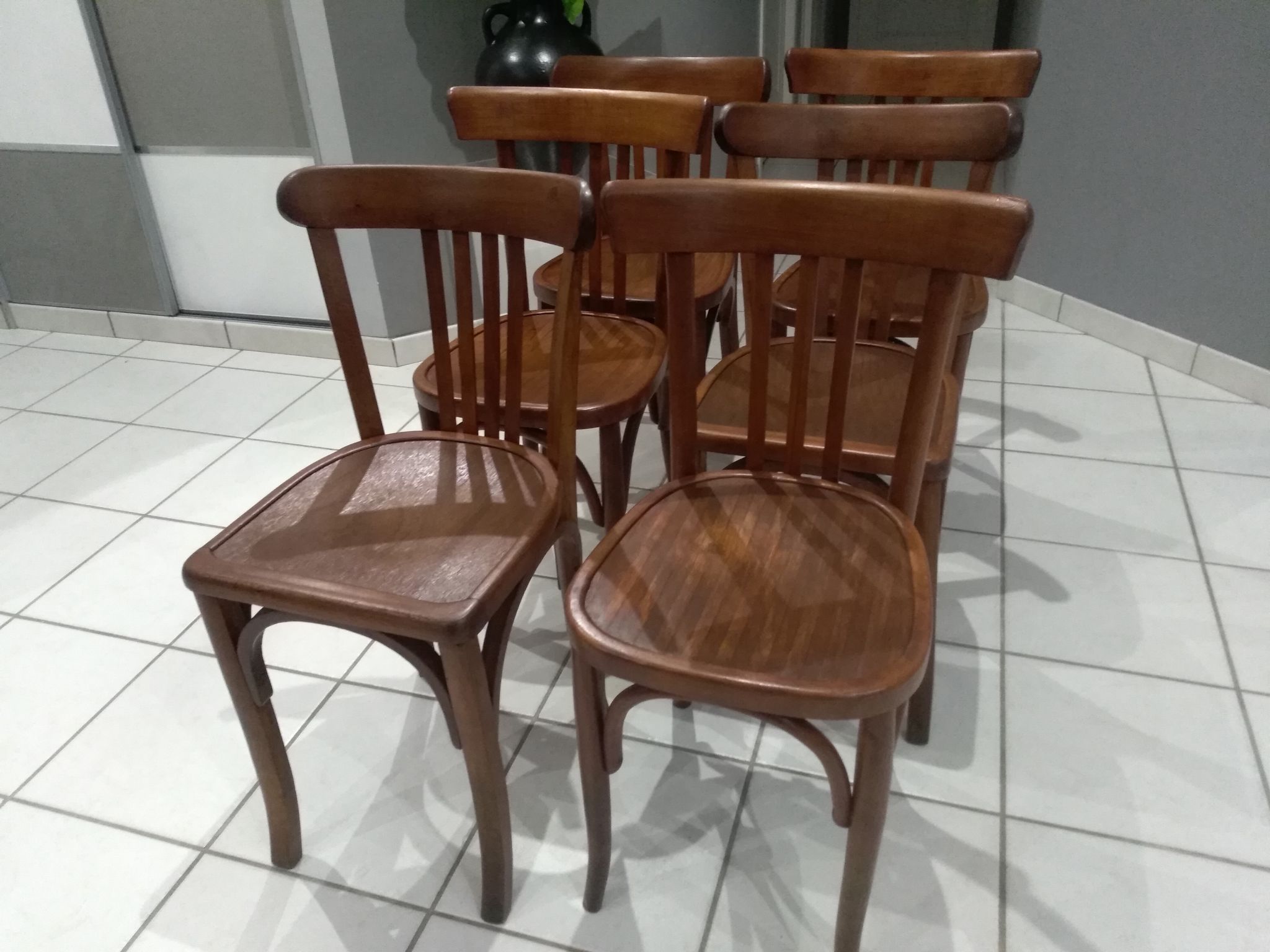 Suite de 6 chaises de bistrot Luterma année 1950