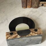 pair of marble and onyx Art Deco bookends