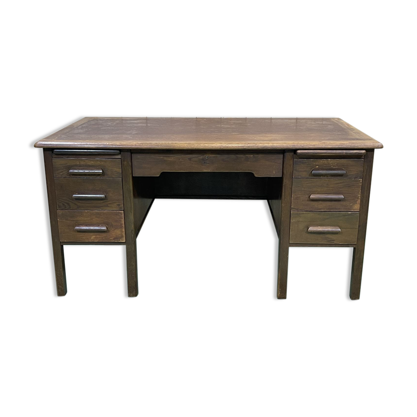 60s English flat desk in oak