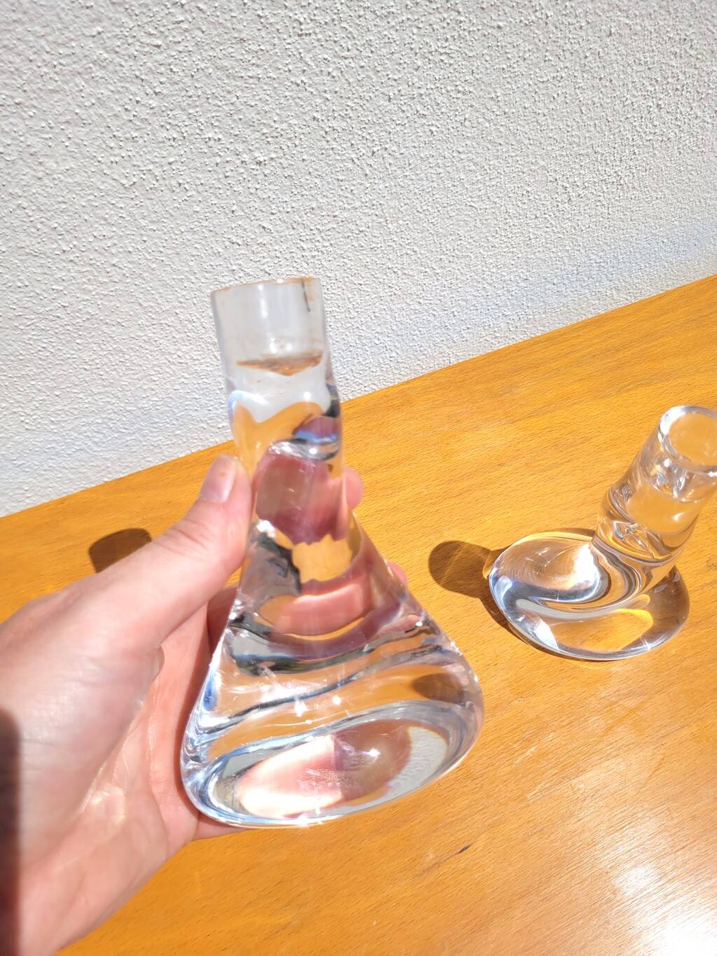Pair of Sèvres crystal candlesticks