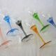 6 colorful vintage crystal wine glasses