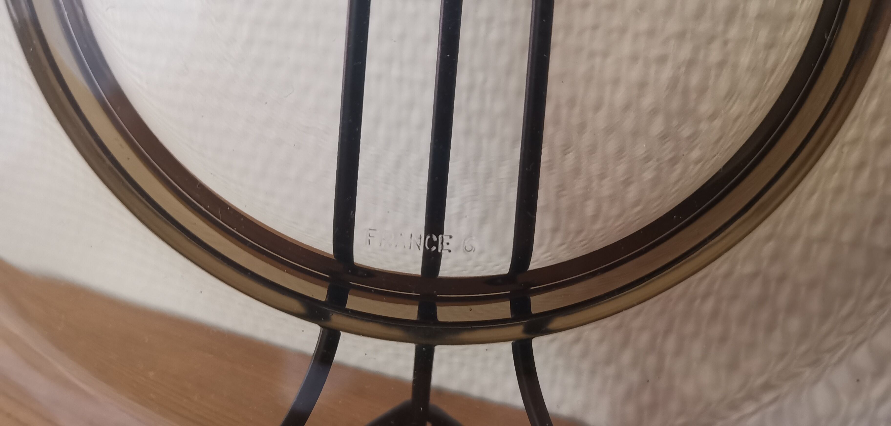 Set of 6 hollow plates in smoked brown glass Vereco 70'S Vintage