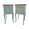 Louis XVI style bedside pair patinated celadon
