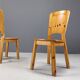 Vintage pine wood dining chairs - 1970s