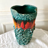 Large Fat Lava Vallauris Sea Foam Vase