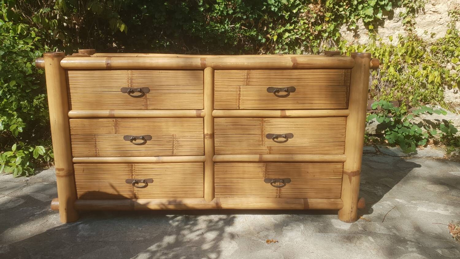 Commode en bambou 1980