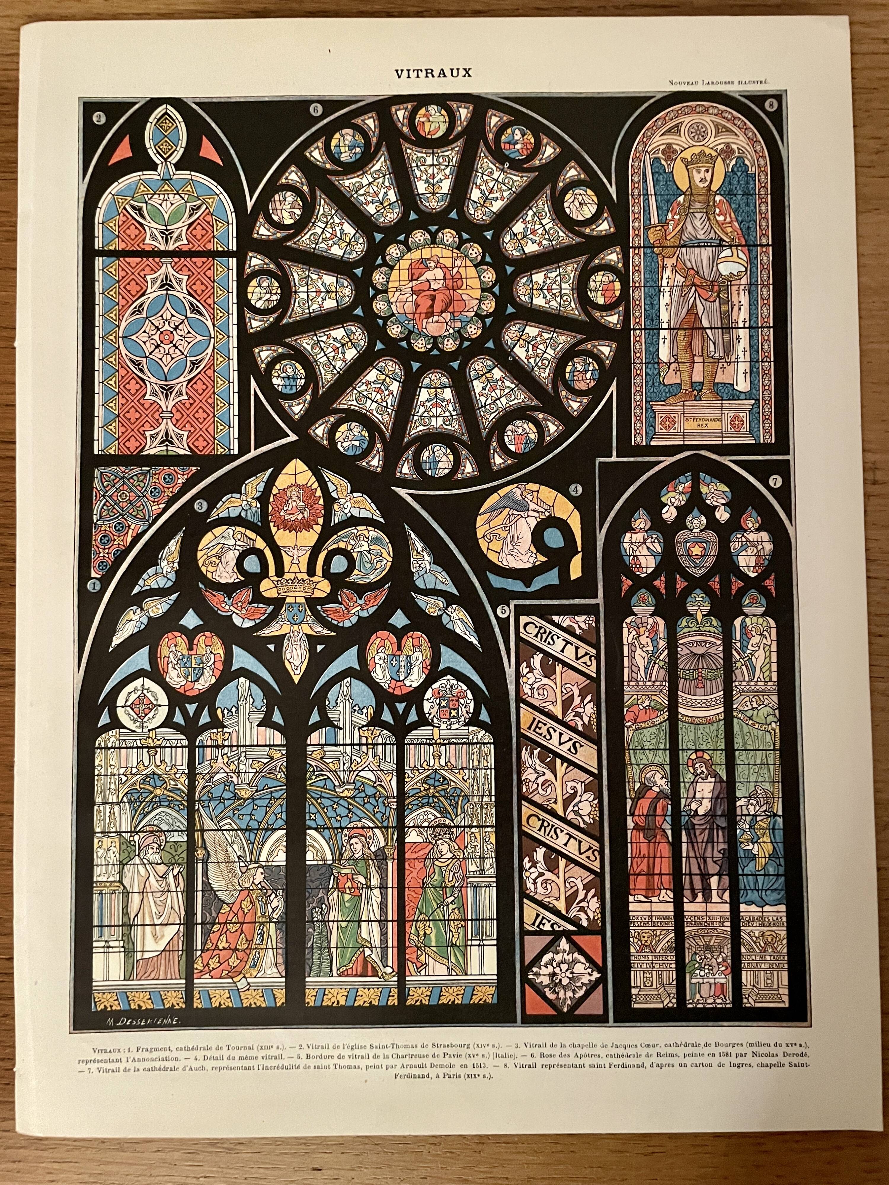 Reserved Elisabeth - Set of 2 lithos on stained glass windows