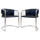 Paire de chaises en cuir italien