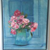 Painting on canvas "still life flowers"
