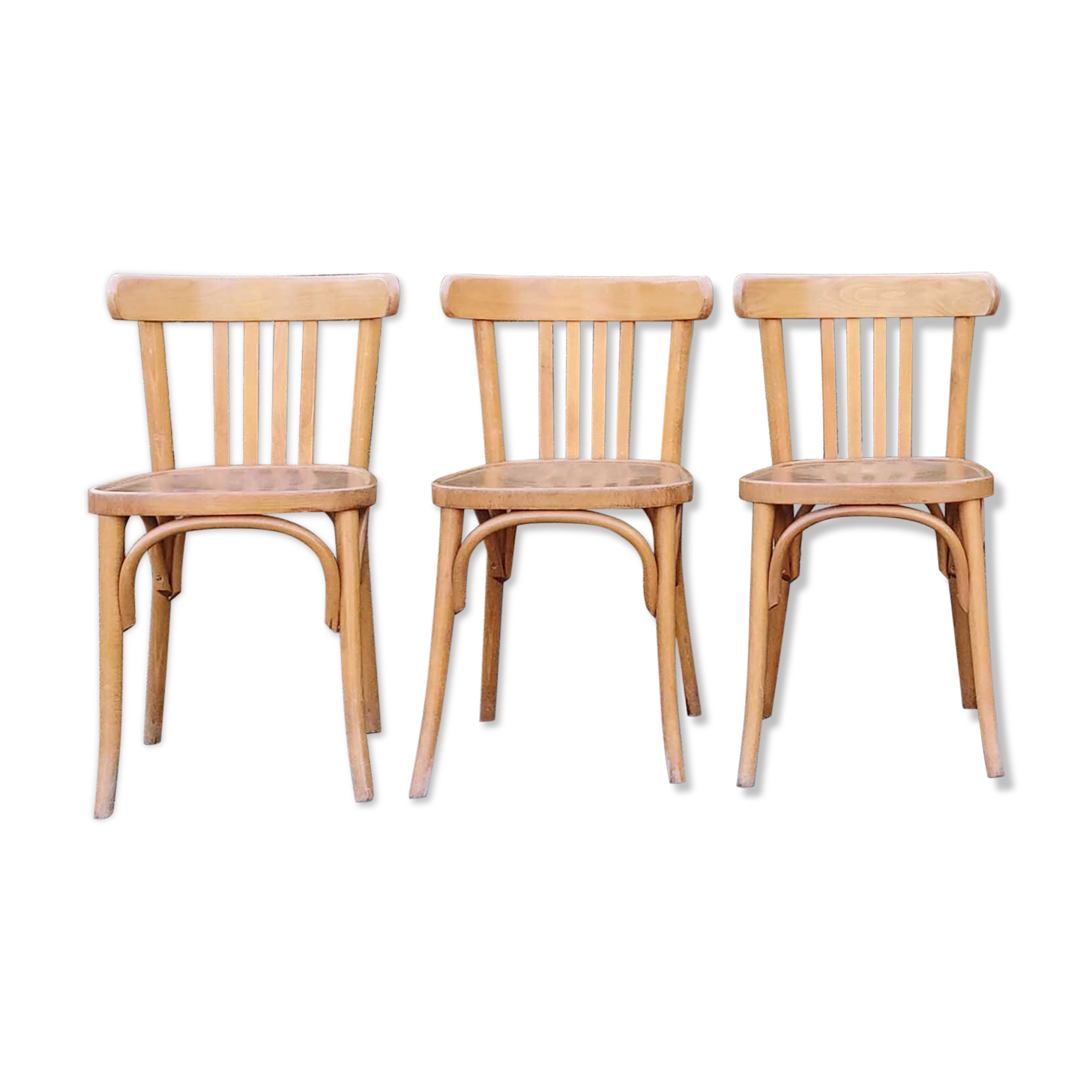 Lot 6 chairs bistro light wood
