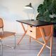 Vintage desk from the 60s-70s, light oak, in superb condition.