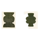 Duo of paints - pow and mood - dark khaki green - signed eawy