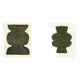 Duo of paints - pow and mood - dark khaki green - signed eawy
