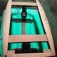 Large cream marble coffee table with solid cherry wood base