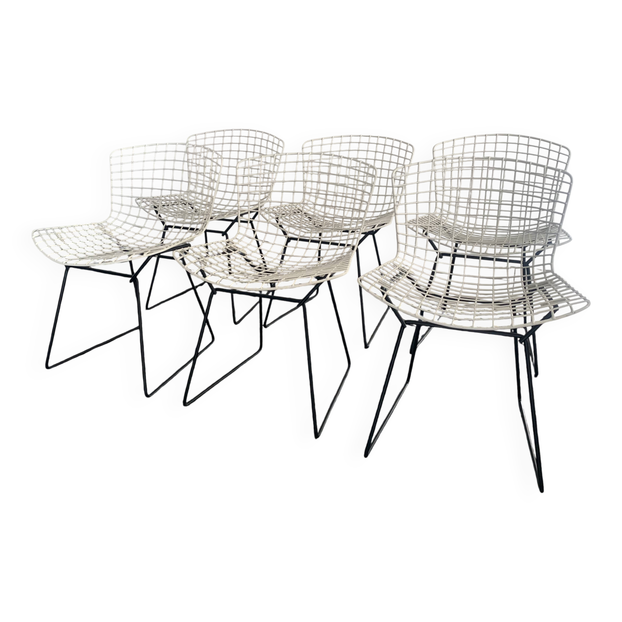 Chaises Vintages par Harry Bertoia pour Knoll, 1970’s, Set de six pièces