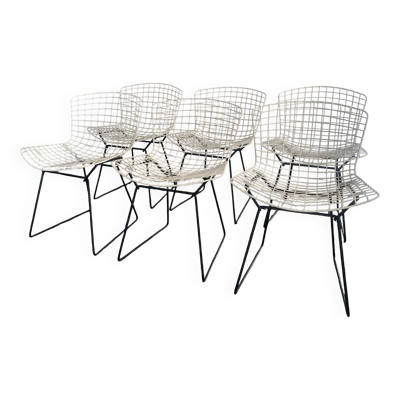 Chaises Vintages par Harry Bertoia pour Knoll, 1970’s, Set de six pièces