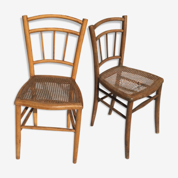 Duo de chaises cannées