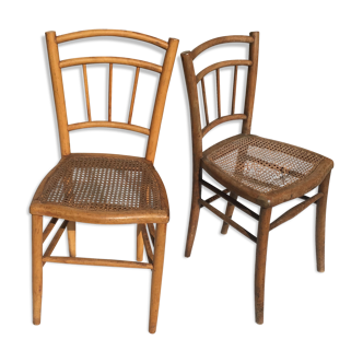 Duo de chaises cannées