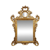 Antique carved and gilded wooden mirror, Italy, late 19th century.