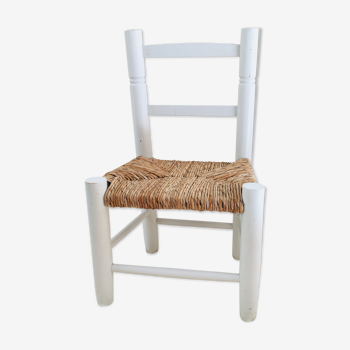 Children's chair wood and straw