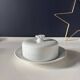 White Limoges porcelain butter dish