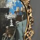 Antique rococo style wooden mirror. Solid walnut.