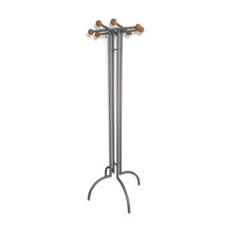 Wooden and metal coat hanger