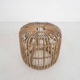 Tabouret rond en rotin