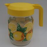 Carafe en verre citrons vintage