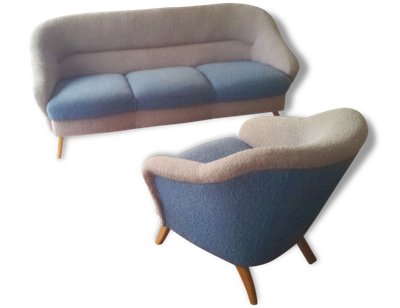 Canapé danois années 50 avec son fauteuil