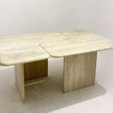 Mid-Century Modern Travertine Two-Parts Coffee Table, 1970s