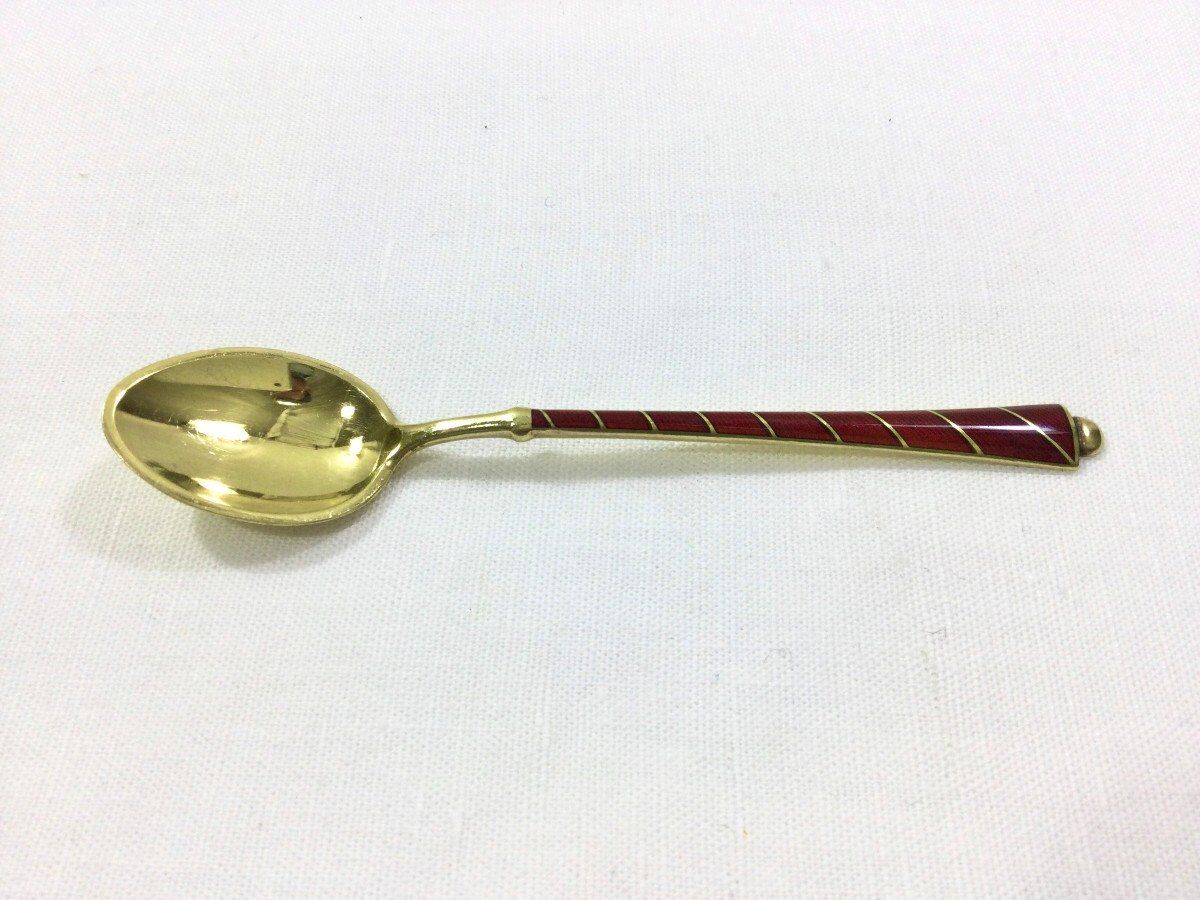 Denmark - Enamelled Moka Vermeil Spoons
