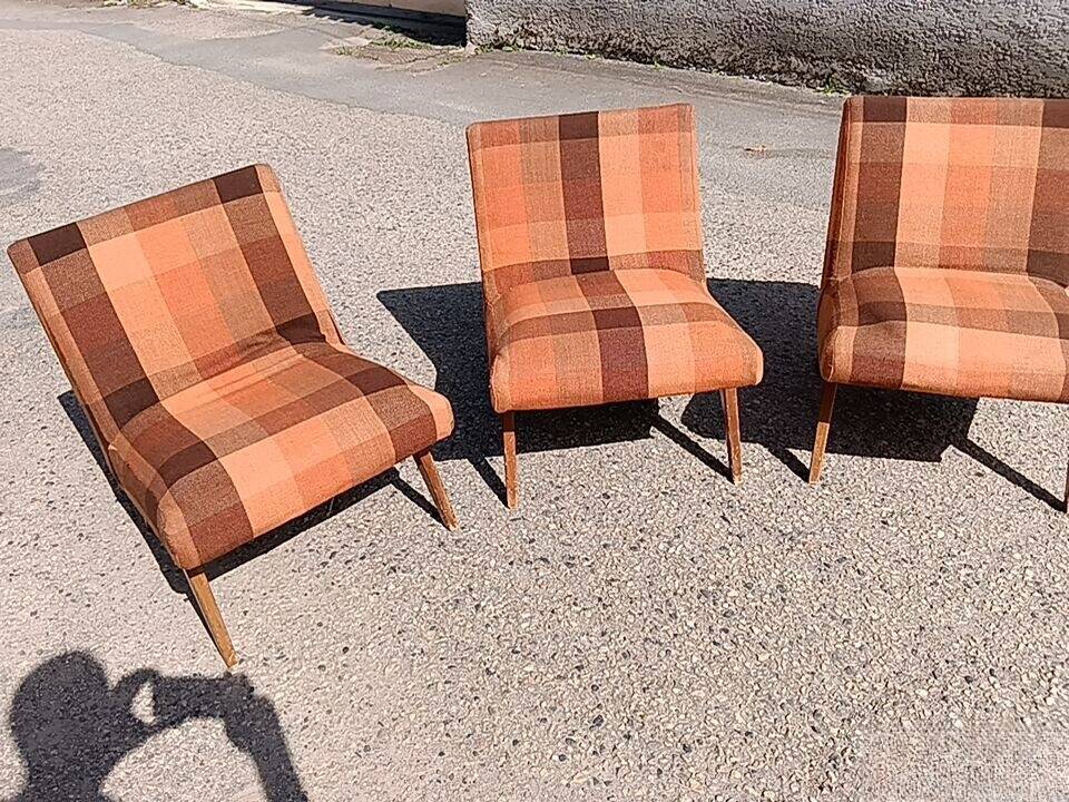 3 vintage 1960s armchairs